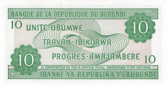 Burundi p33e 10 Francs 2005